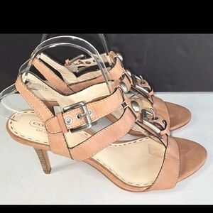 Coach Tan Robin T Strap Buckle Sandals Size 8.5B